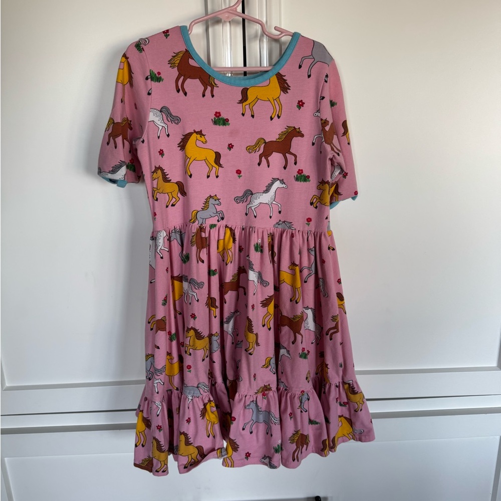 Eleanor Rose Pink and Yellow Horse Dress
